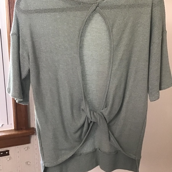 Sage Green Open Back Cover Up or Summer Top - Picture 3 of 5